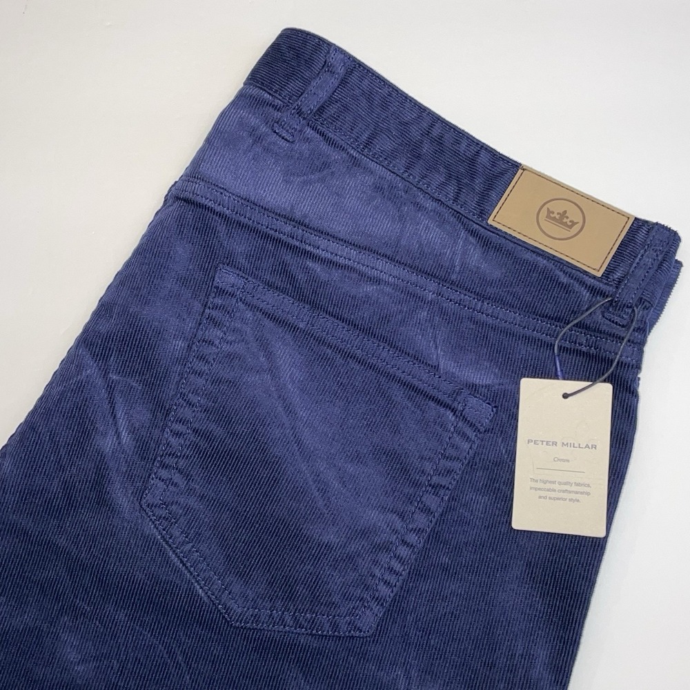 NEW Peter Millar Superior Soft Corduroy Pant Men 38W 34.5L Navy Blue Classic Fit